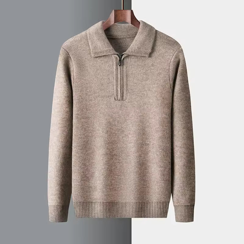 CASHMERE QUATER ZIP SWEATER