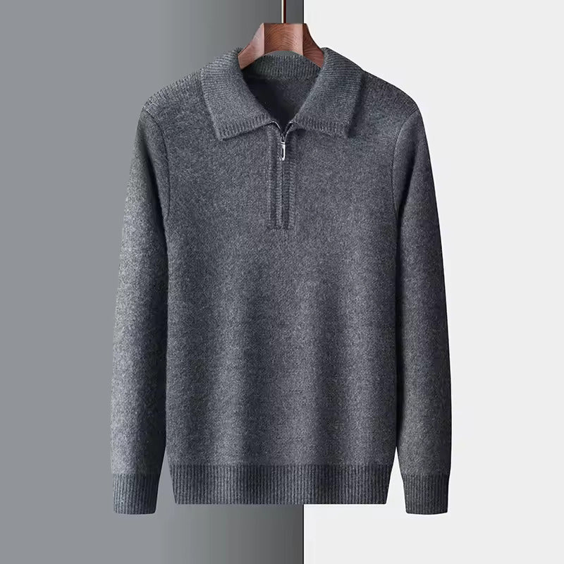 CASHMERE QUATER ZIP SWEATER