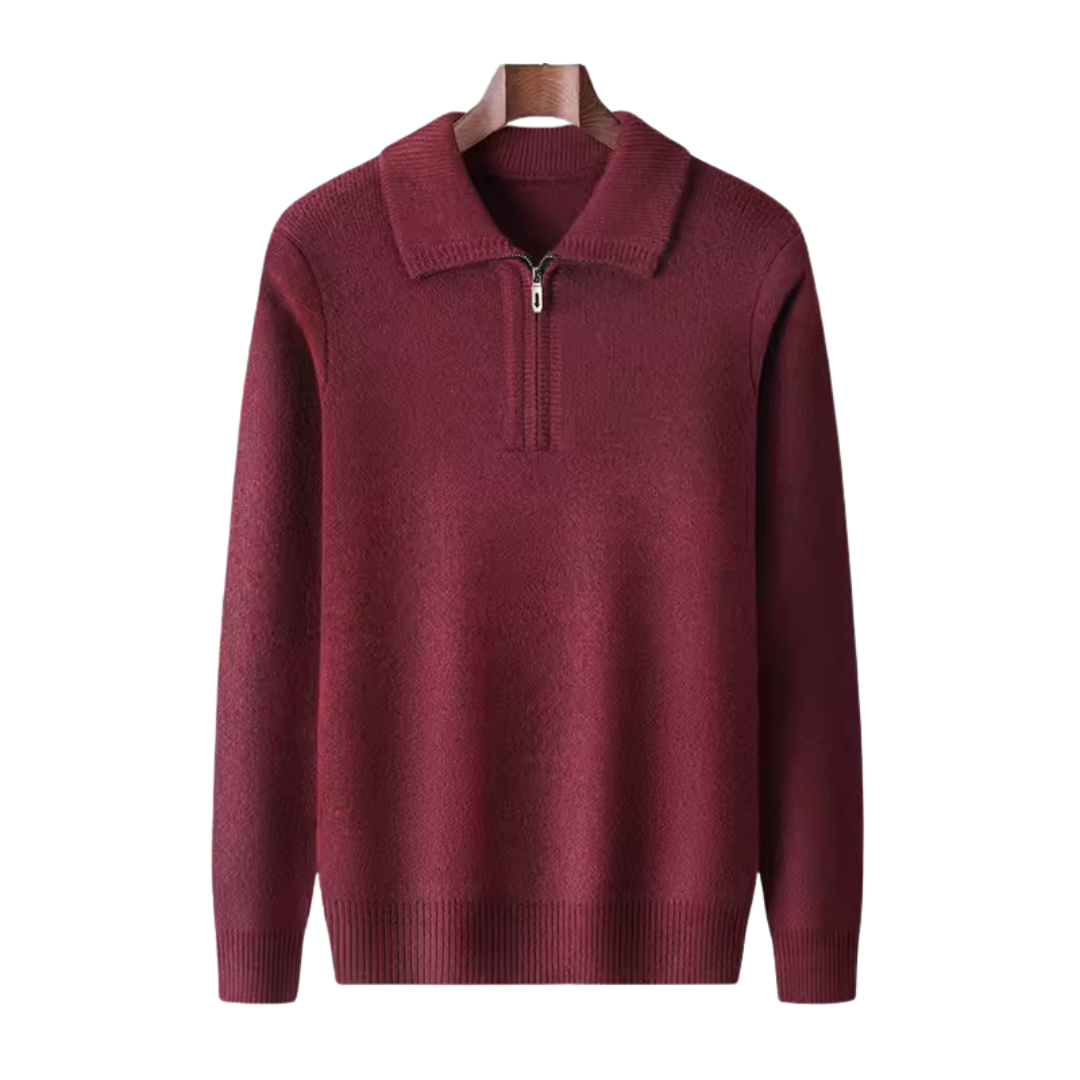 CASHMERE QUATER ZIP SWEATER