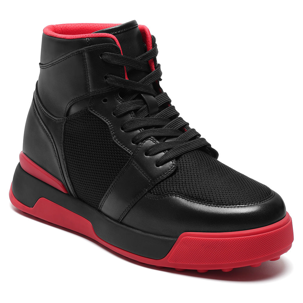 8CM / 3.15 Inches CMR CHAMARIPA Elevator Shoes For Men | Black Mesh Height Increasing Sneakers