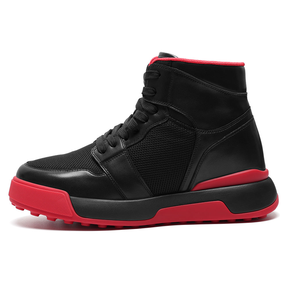 8CM / 3.15 Inches CMR CHAMARIPA Elevator Shoes For Men | Black Mesh Height Increasing Sneakers