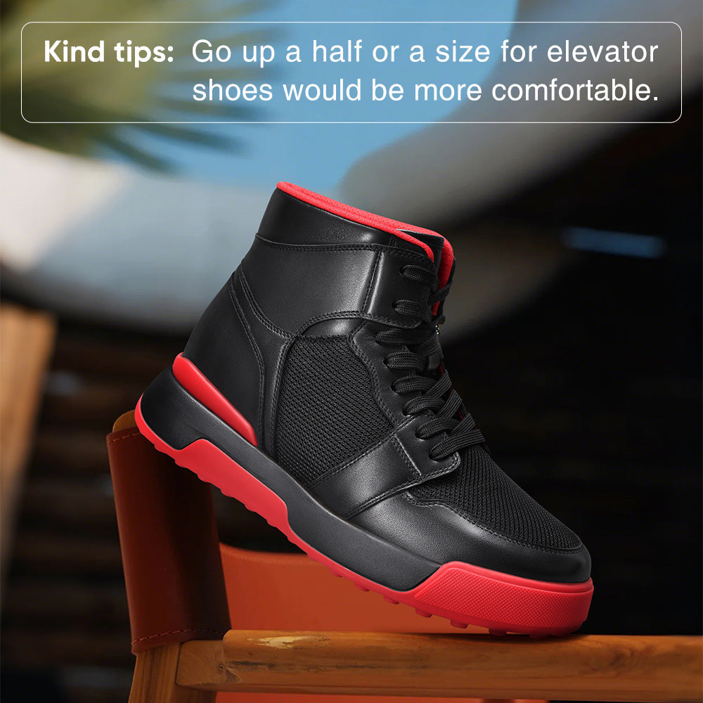 8CM / 3.15 Inches CMR CHAMARIPA Elevator Shoes For Men | Black Mesh Height Increasing Sneakers