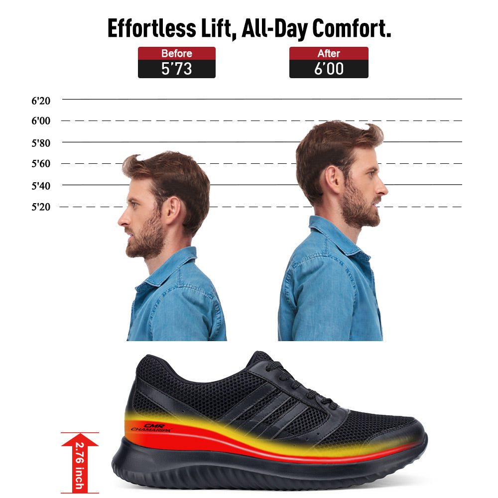 7 CM / 2.76 Inches CMR CHAMARIPA Sneakers that Give You Height Hidden Heel Sneakers for Men