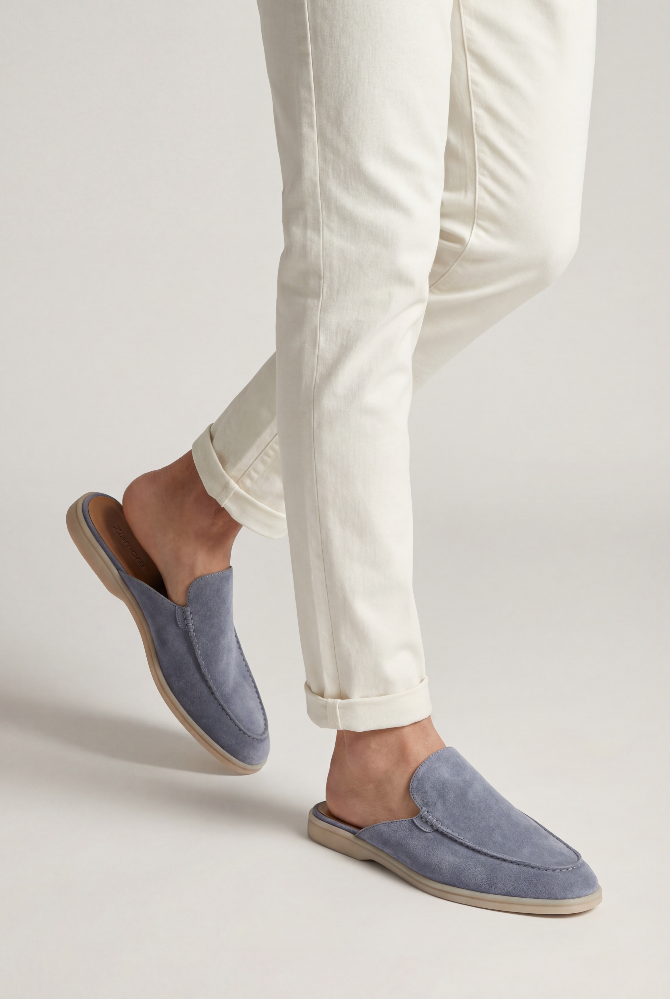 Yacht Suede Mule Baby Blue