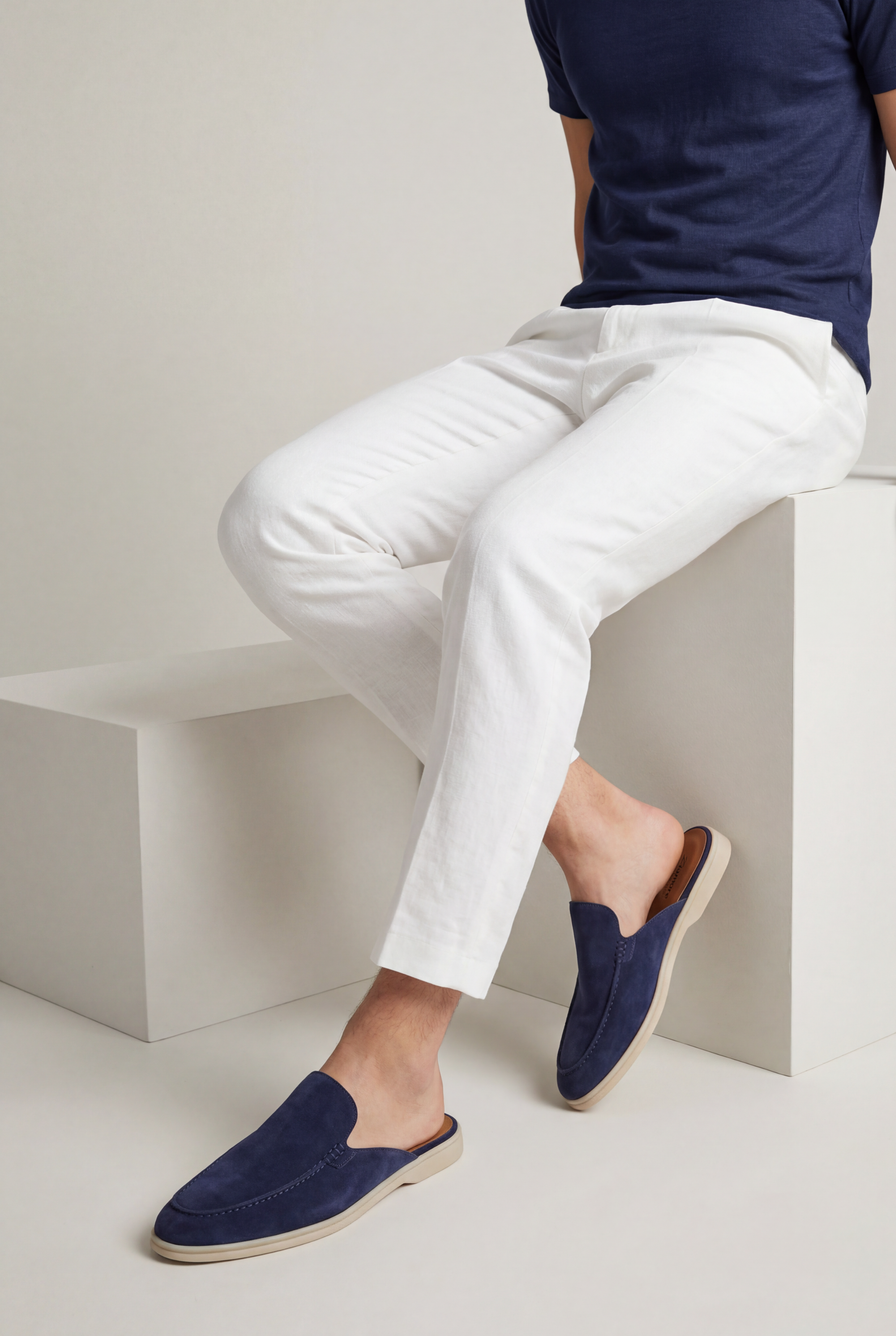Yacht Suede Mule Navy Blue