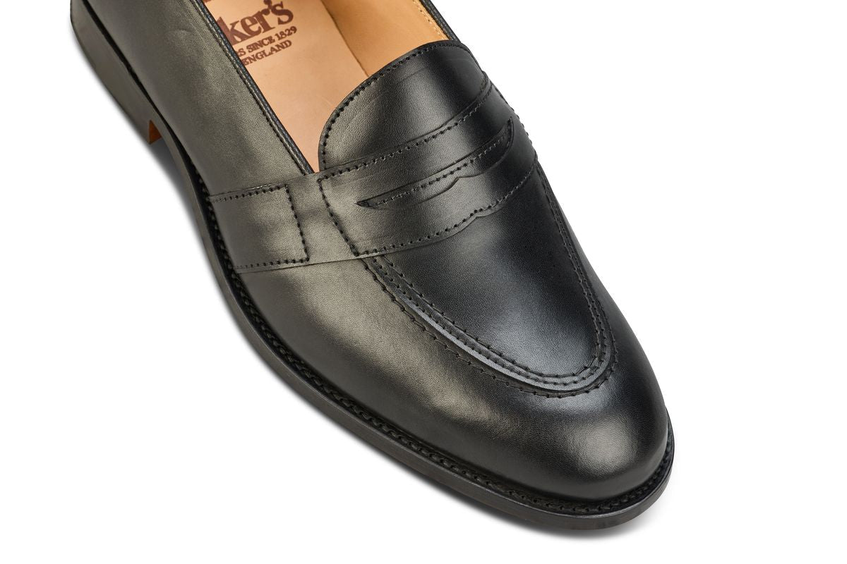 Alfred Penny Loafer - Black Calf