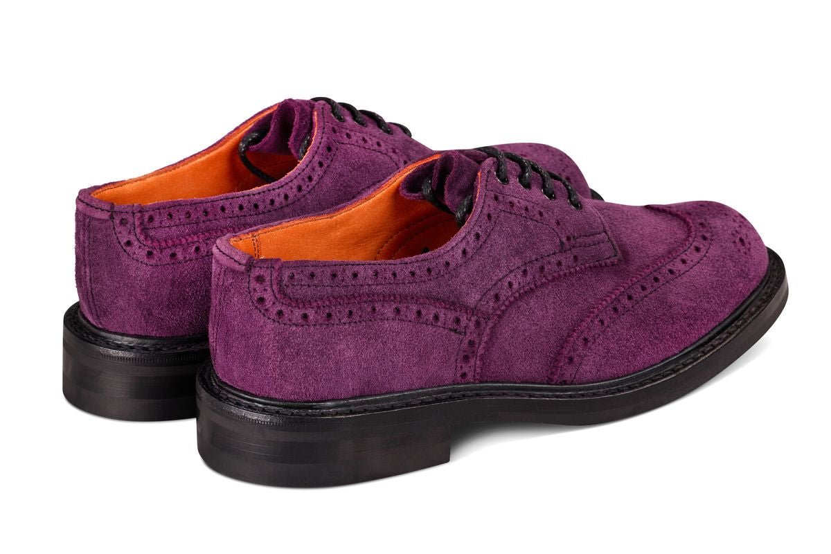 Anne Brogue Country Shoe - Burgundy/Black Reverse Kudu