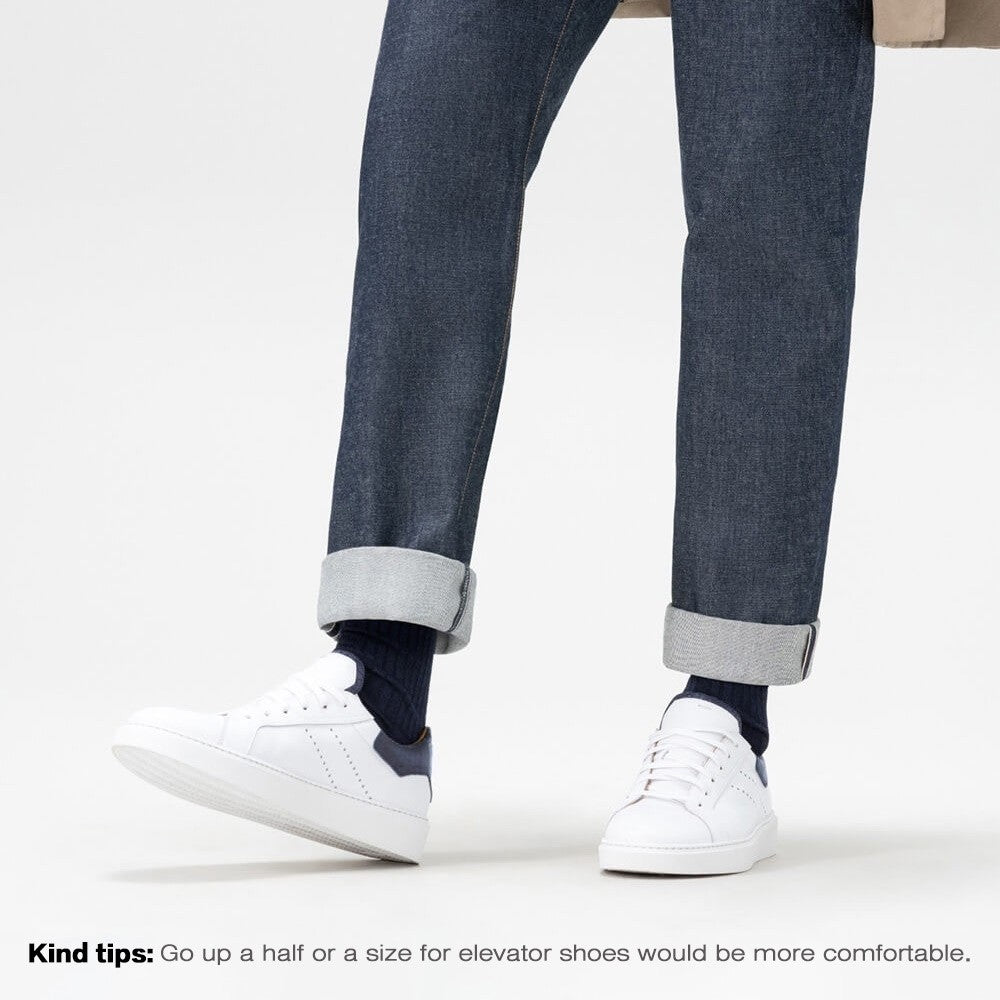 7CM / 2.76 Inches CMR CHAMARIPA Custom White Casual Elevator Sneakers