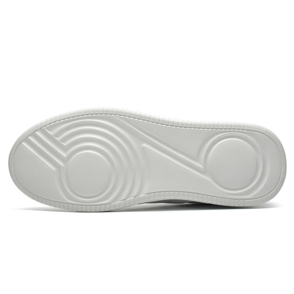 6 CM/2.36 Inches CMR CHAMARIPA Men's Casual Elevator Shoes - White Cowhide Leather Sneakers