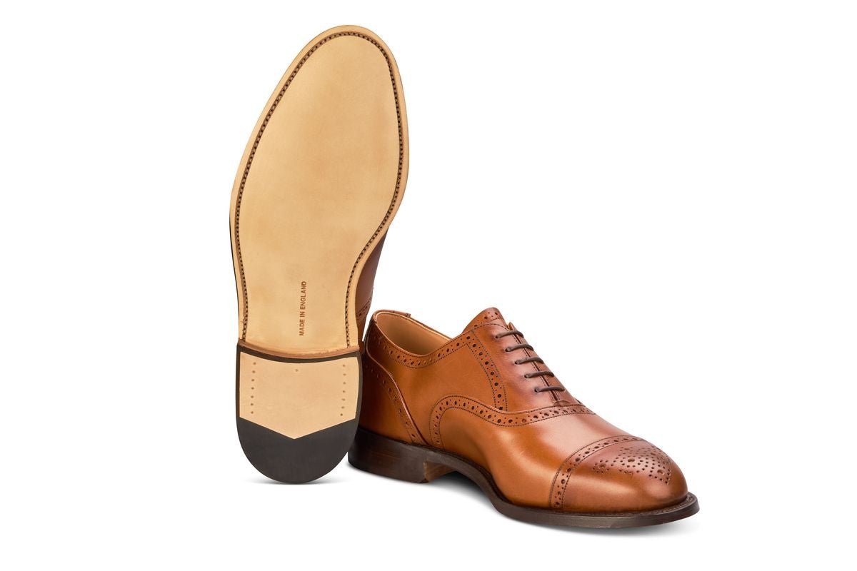 Cambridge JS9518 Brogue Toecap Oxford City Shoe - Beechnut (Multiple Width Fittings)