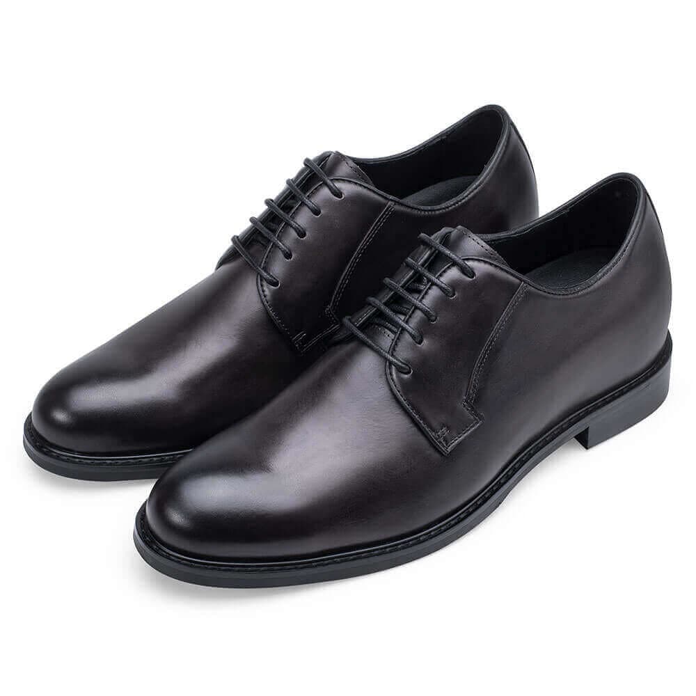 6CM / 2.36 Inches Taller - CMR CHAMARIPA Men's Shoes That Make You Taller - Height Increasing Shoes - Black Cow Leather Derby Shoes