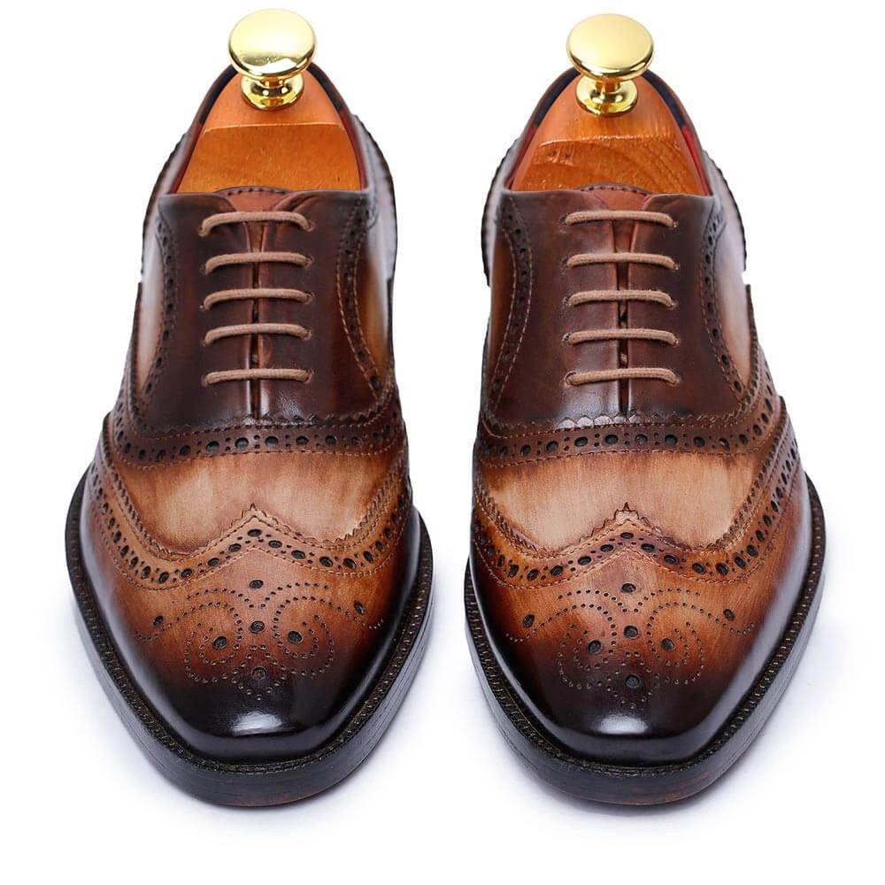 7 CM /2.76 Inches CMR CHAMARIPA Men's Elevator Shoes - Handcrafted Wingtip Brogue Oxford