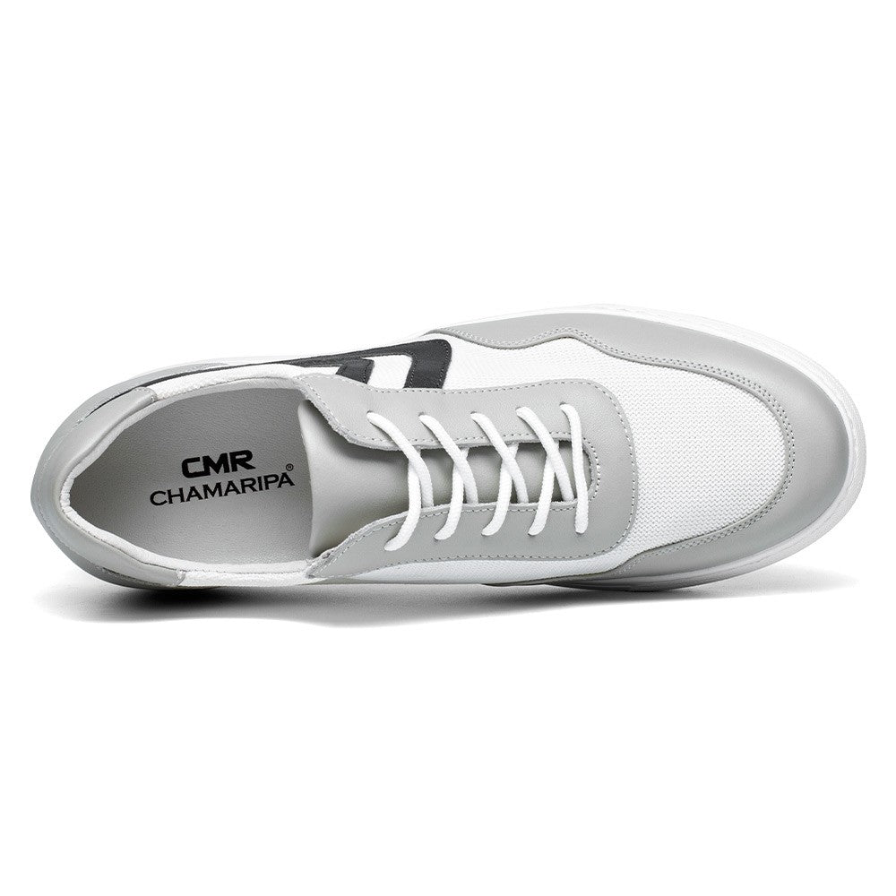 6 CM/2.36 Inches CMR CHAMARIPA Men's White Elevator Sneakers - 2.36 Inches Height Increase