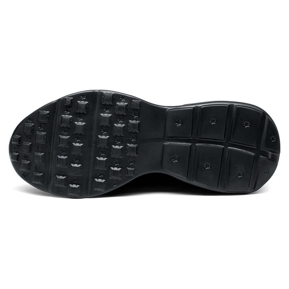 8 CM / 3.15 Inches CMR CHAMARIPA Height Increasing Sneakers - Taller Shoes For Men - Black Calfskin HIgh Heel Sneakers