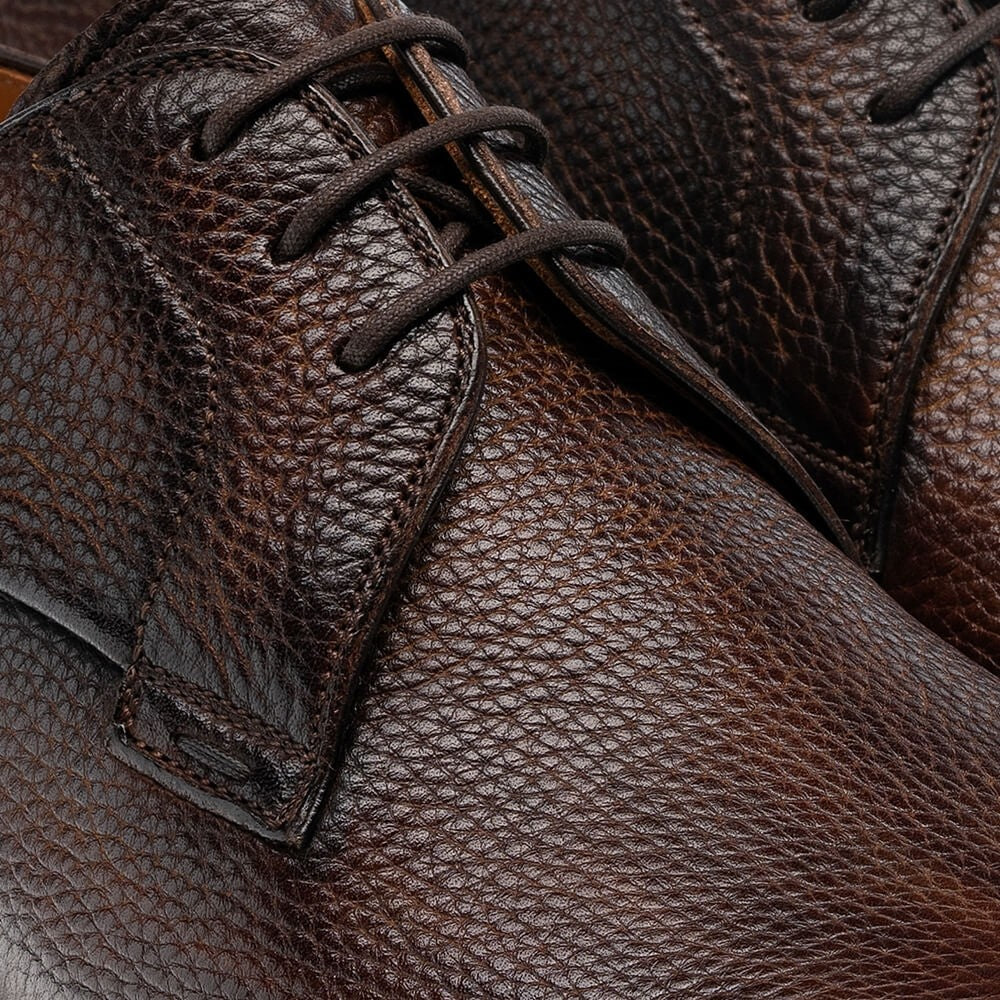 7CM / 2.76Inches - CMR CHAMARIPA Dress Elevator Shoes High Heel Men Shoes Brown Leather Derby Shoes