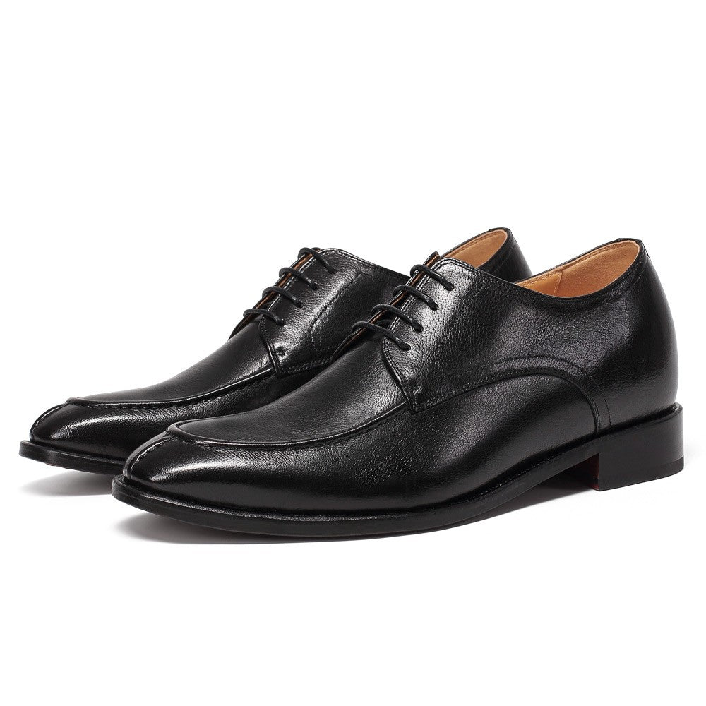 7 CM/2.76 Inches CMR CHAMARIPA Men’s Black Leather Derby Elevator Shoes