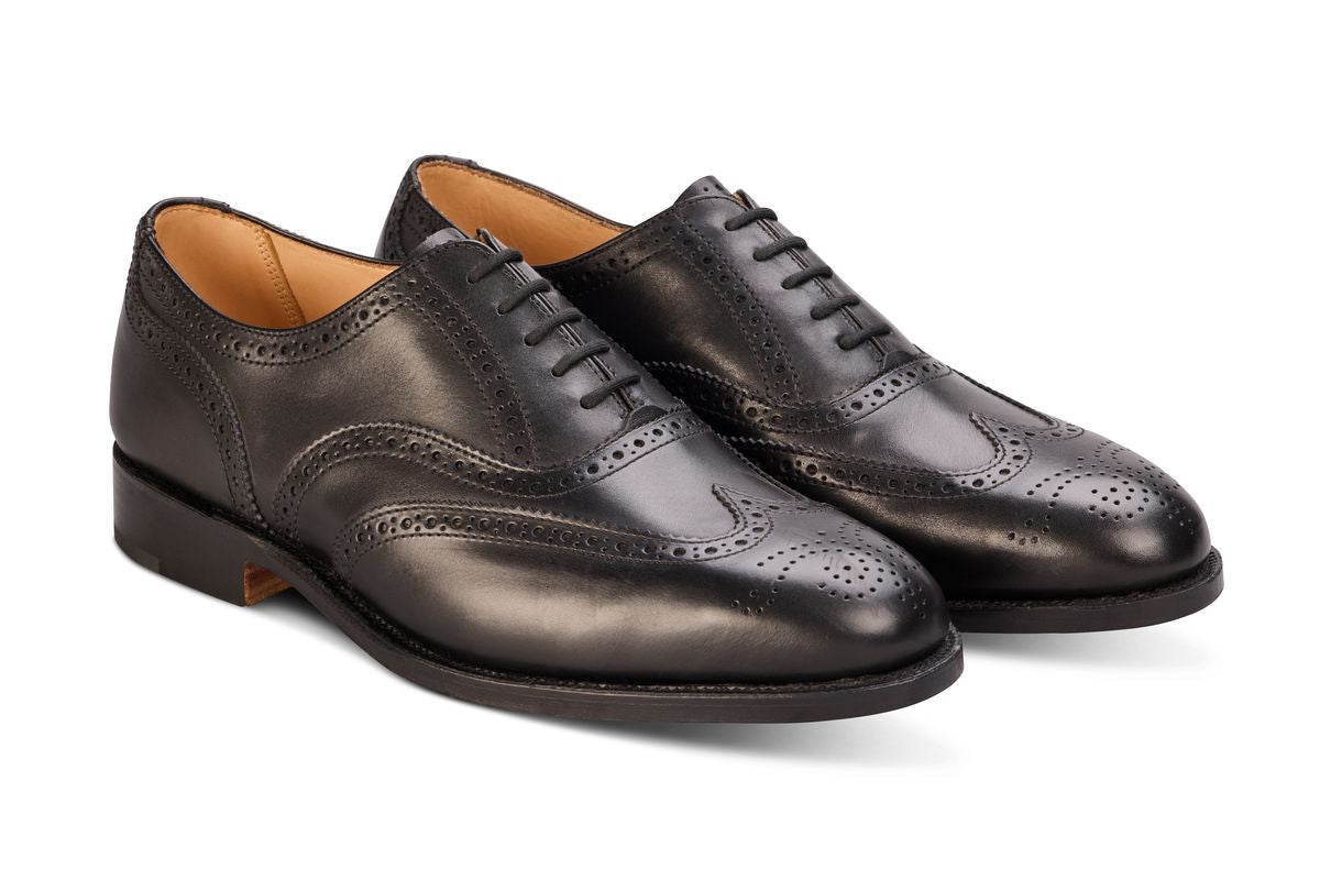 Epsom JS9524 Brogue Oxford City Shoe - Black (Multiple Width Fittings)