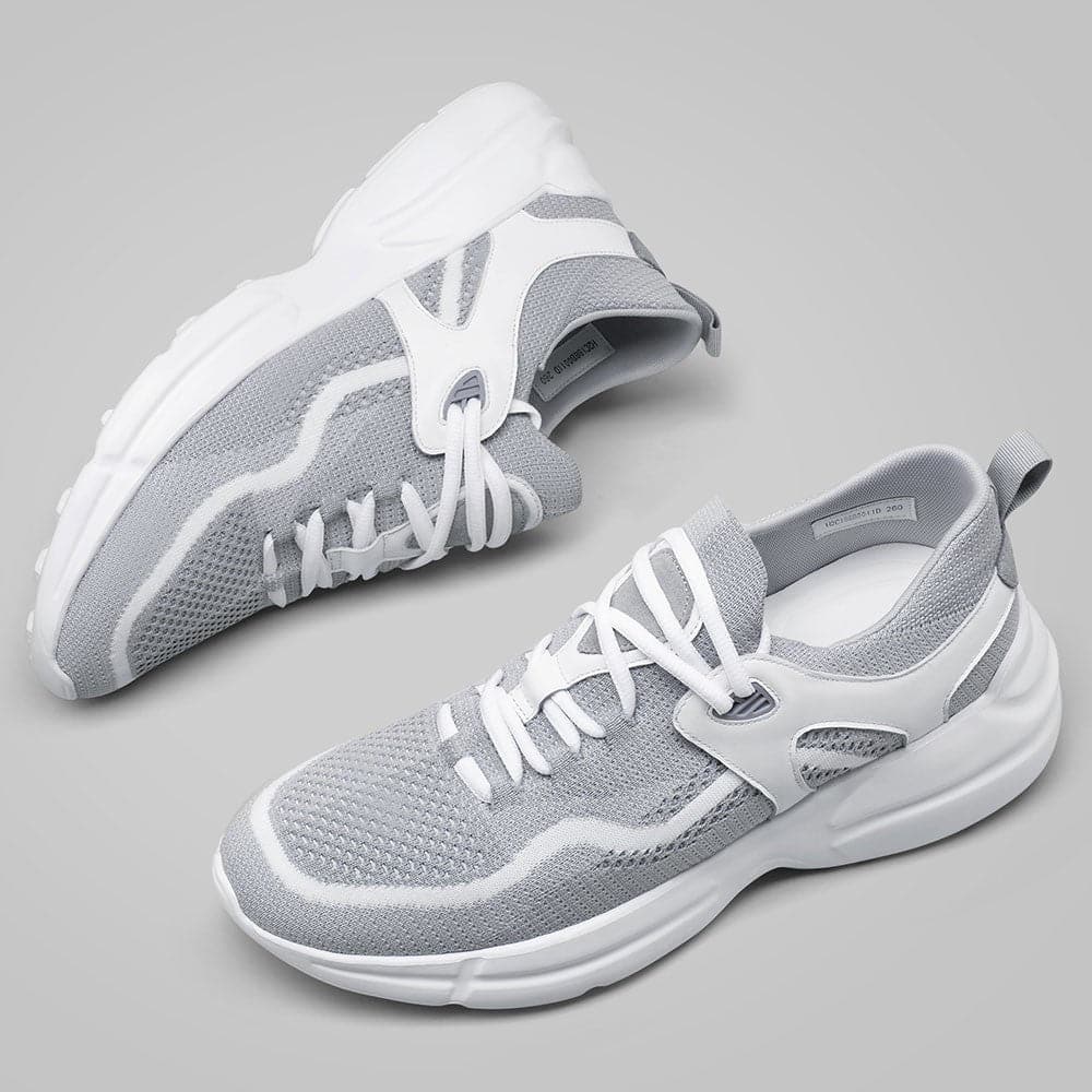 7CM / 2.76 Inches CMR CHAMARIPA Elevate Your Style with  Lightweight Gray Knit Sneakers