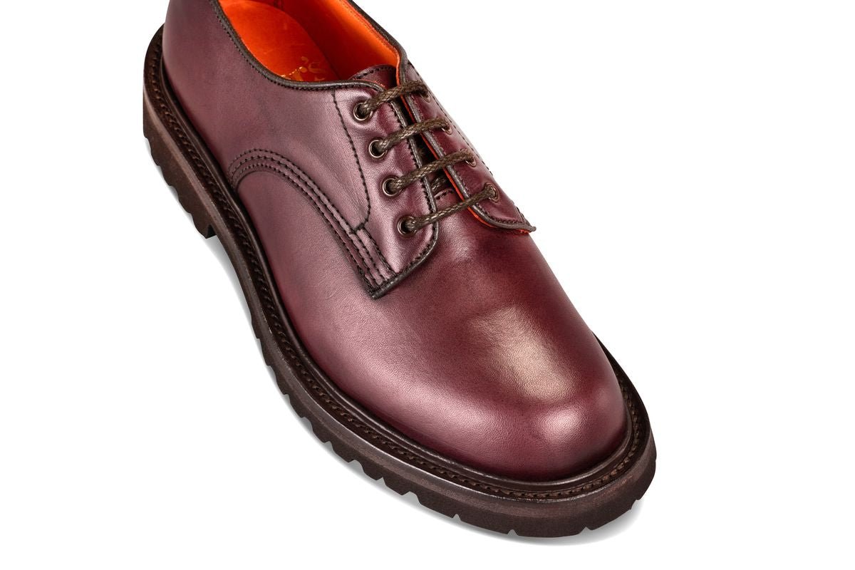 Linda Derby Tramper Shoe - Burgundy Ecopel