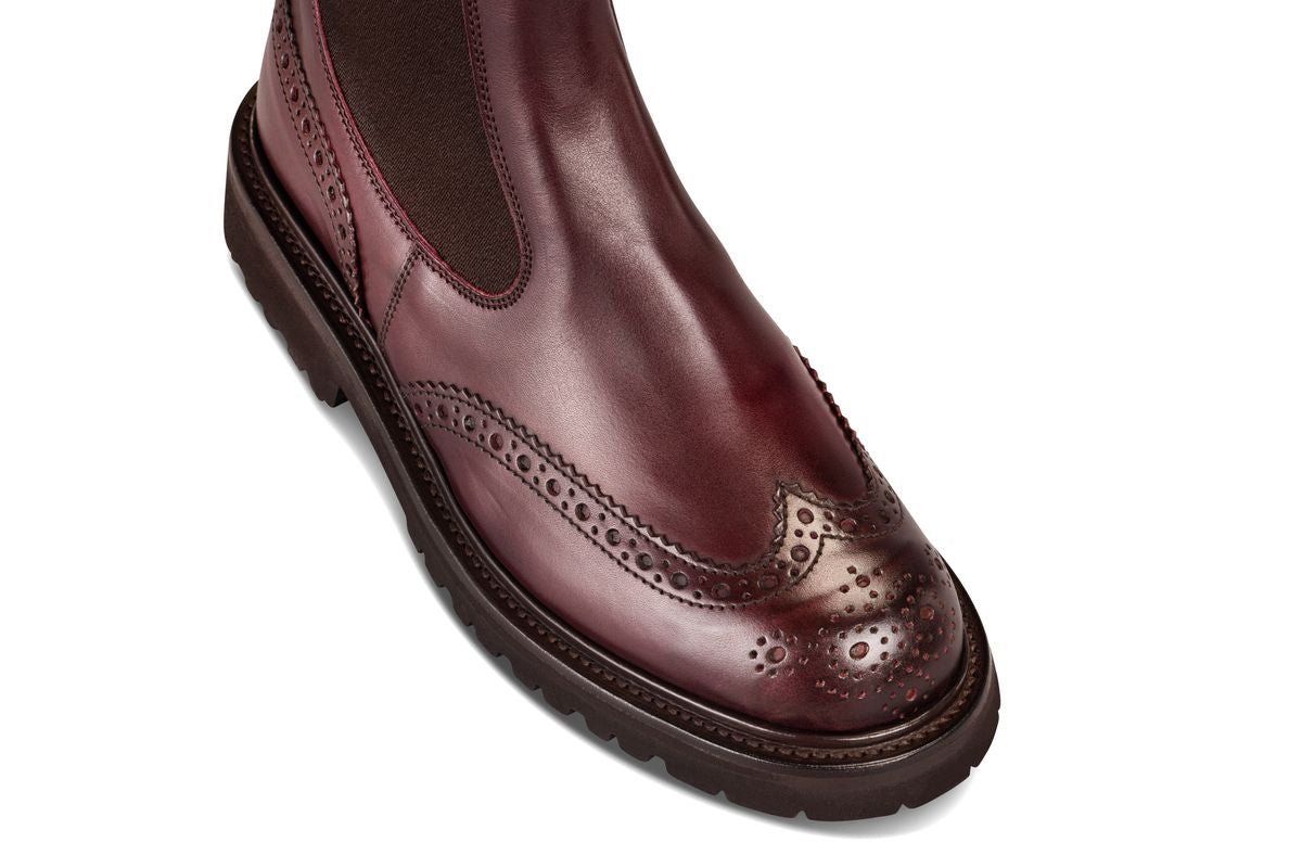 Silvia Country Dealer Boot - Burgundy Ecopel