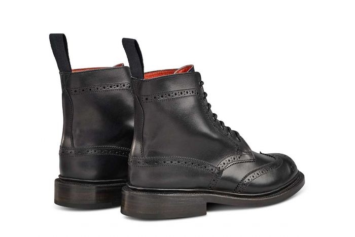 Stephy Brogue Boot - BLACK