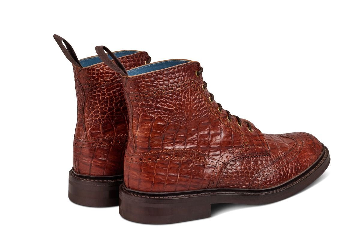 Stow Country Boot - Brown Mock Croc